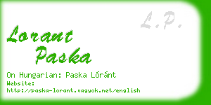 lorant paska business card